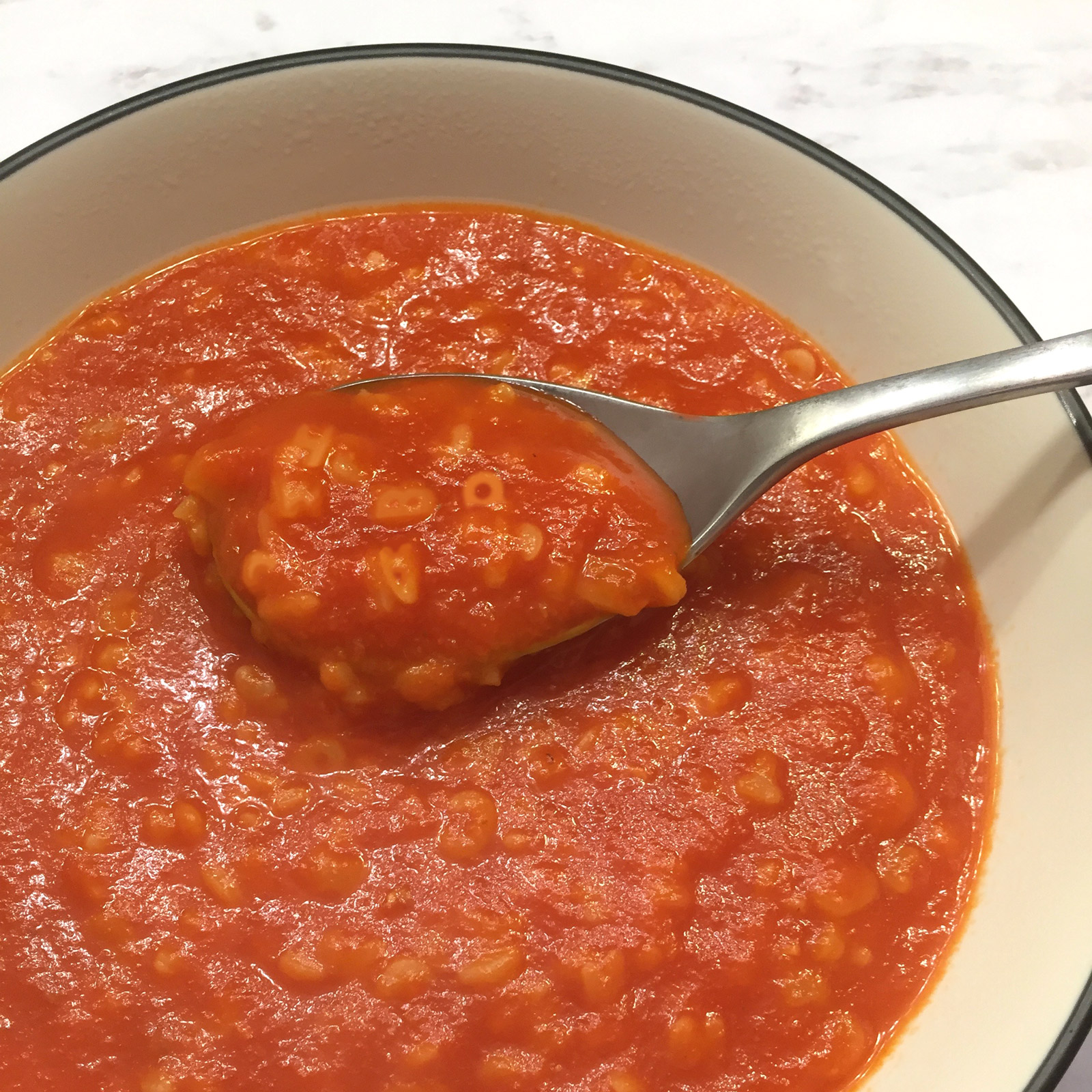 Alphabet Tomato Soup